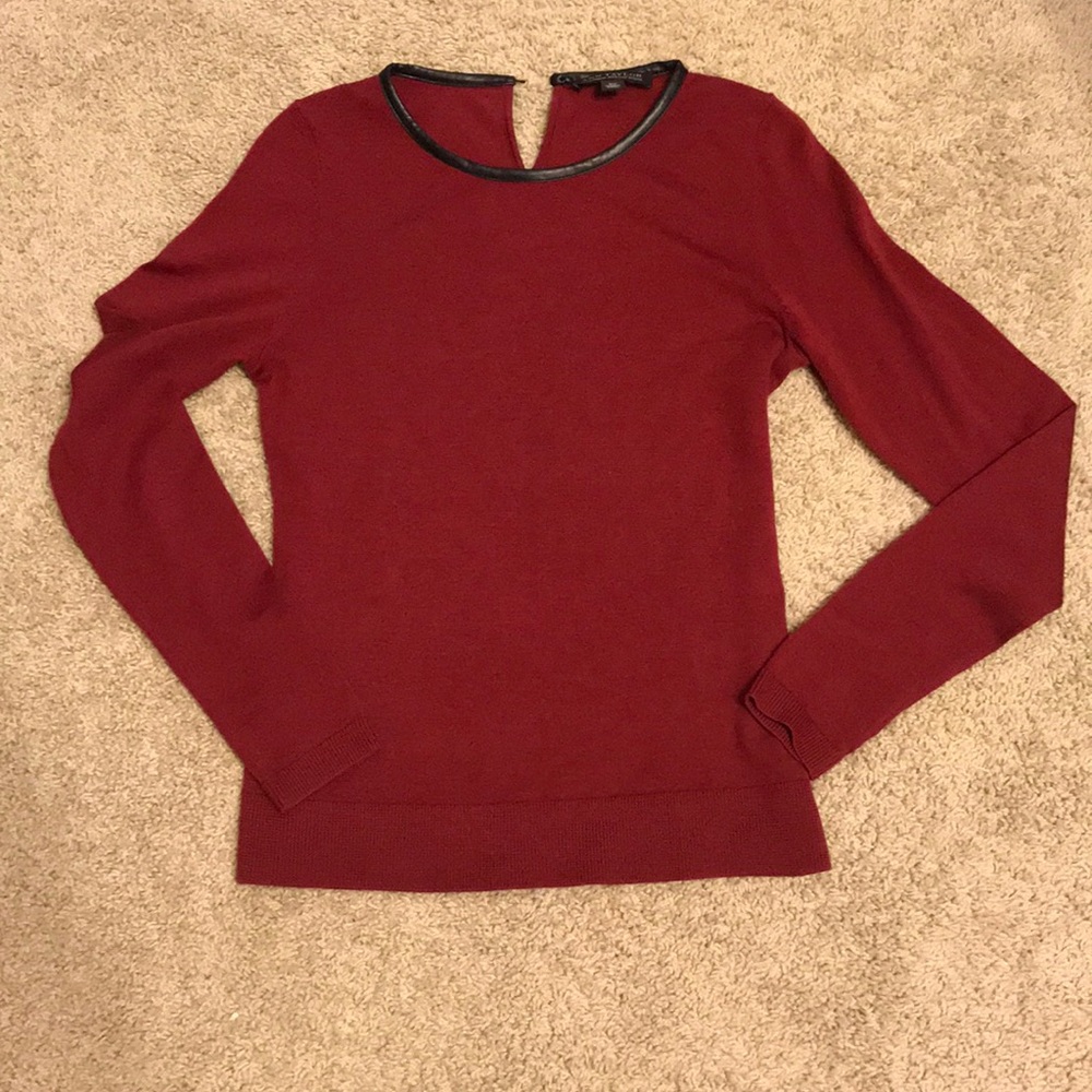 Ann Taylor burgundy Merino wool sweater